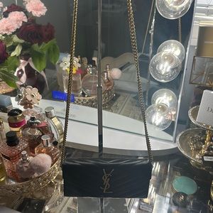 Ysl black chain in wallet